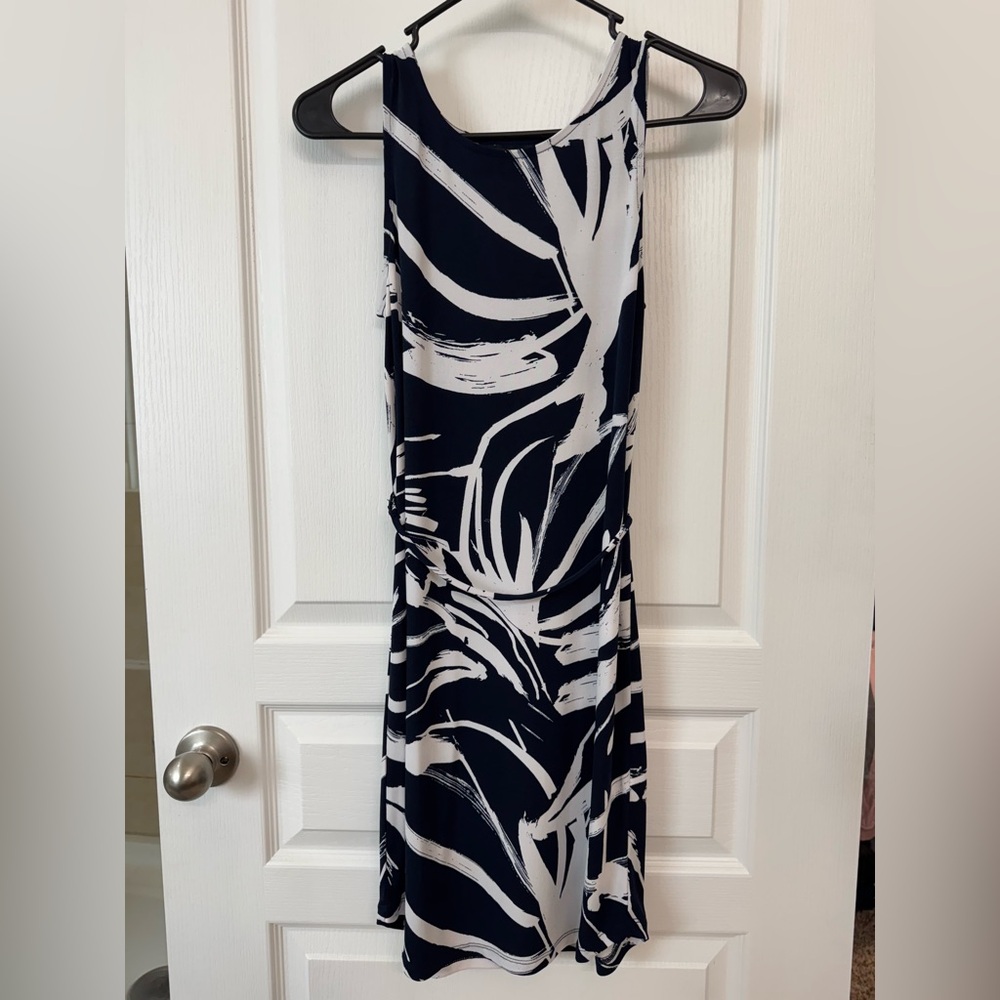 Navy blue and white dress. XS.